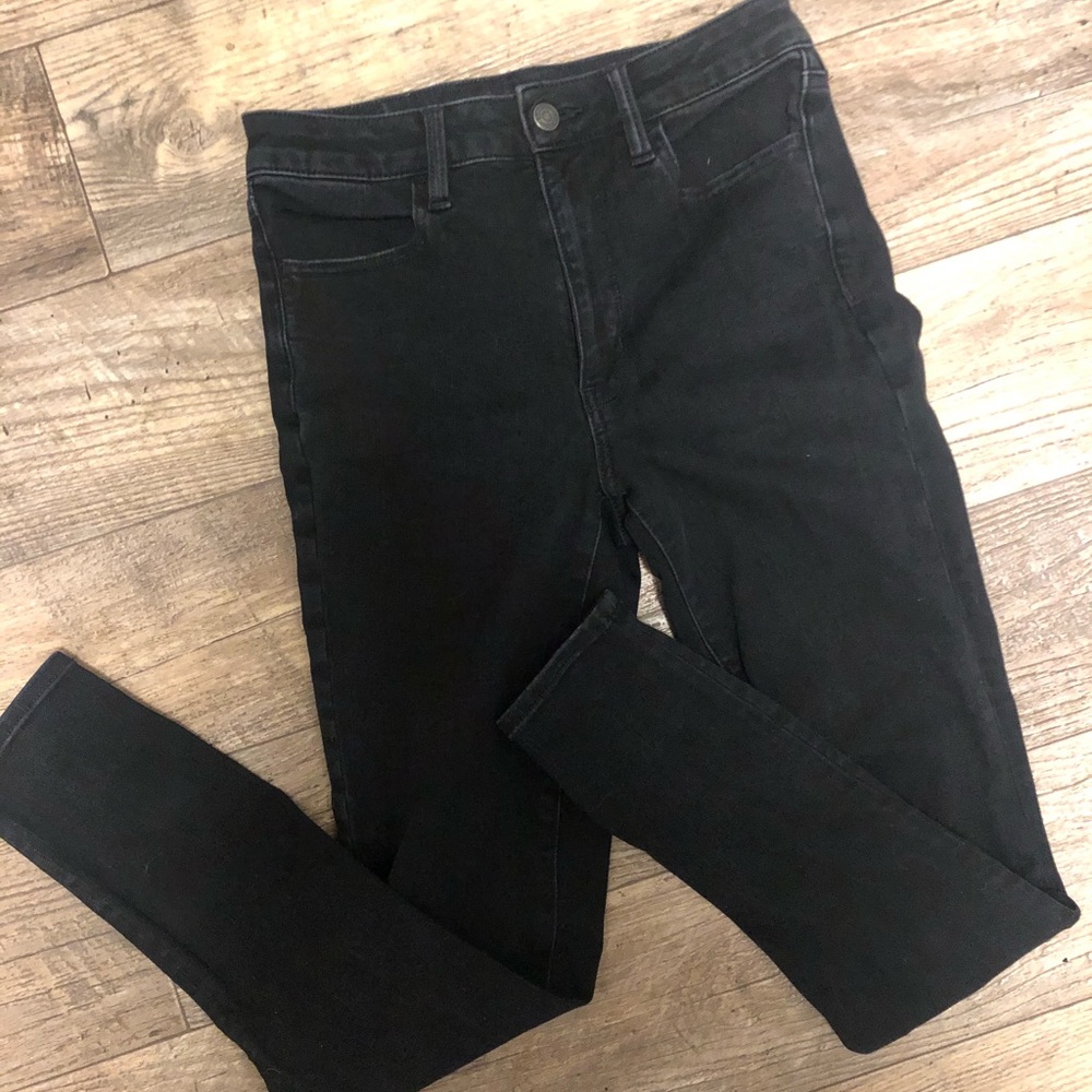 American Eagle Super High Rise Jeggings Black